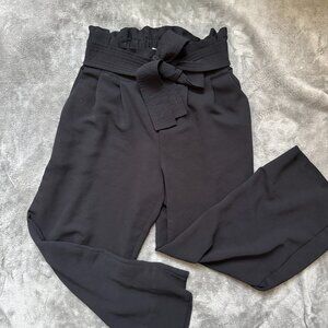 Madewell Women's Size Small Tie Waist Paper Bag Huston Pull On Pants Black